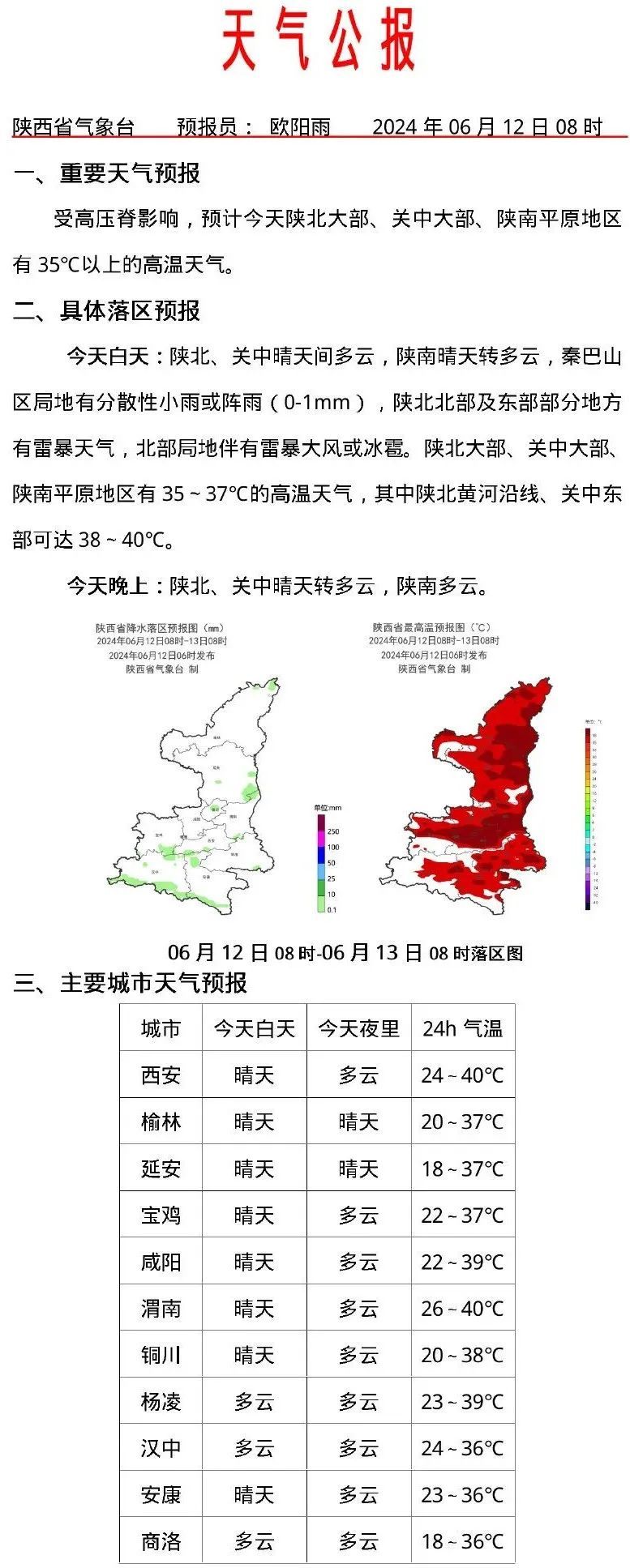 局地41℃！西安高温预警升级！降雨、雷暴就快到！ 陕西最新预测→