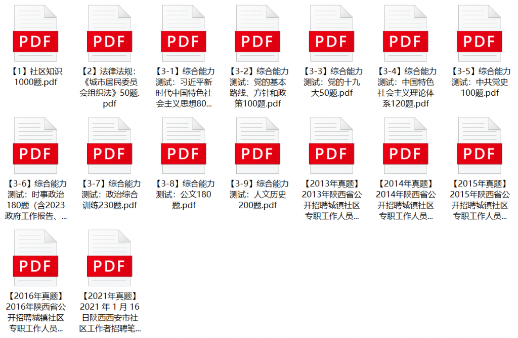 图片[1]-2023年西安市社区工作者招聘笔试题库及历年真题-公考题库