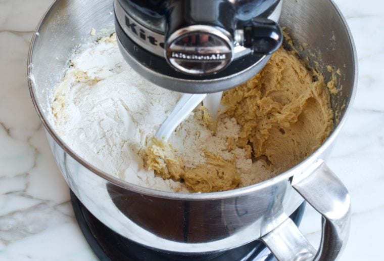 adding dry ingredients 