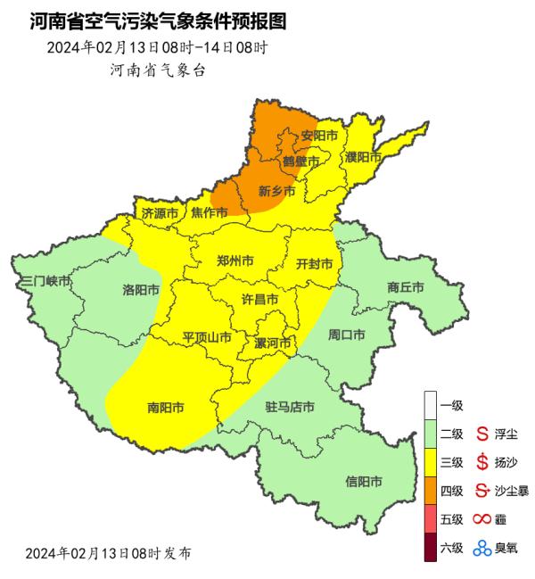 明起，河南大风降雨，最高气温下降8到10℃